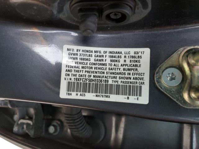 73044922 :رقم المزاد ، 19XFC2F50HE036189 vin ، 2017 Honda Civic Lx مزاد بيع