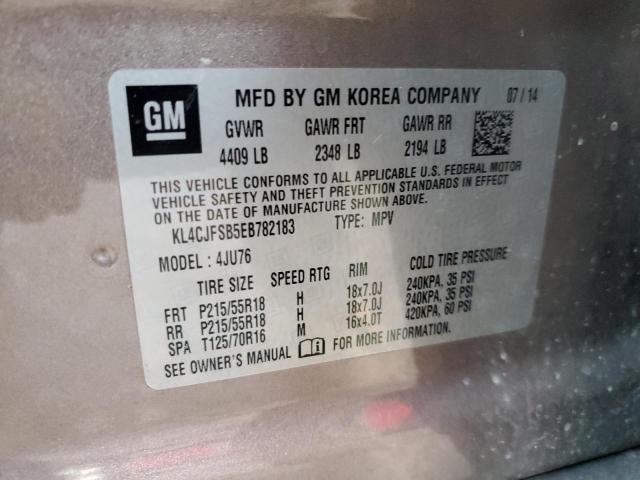 72418832 :رقم المزاد ، KL4CJFSB5EB782183 vin ، 2014 Buick Encore Convenience مزاد بيع