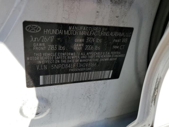 2018 Hyundai Elantra Sel მანქანა იყიდება აუქციონზე, vin: 5NPD84LF3JH248166, აუქციონის ნომერი: 72673262