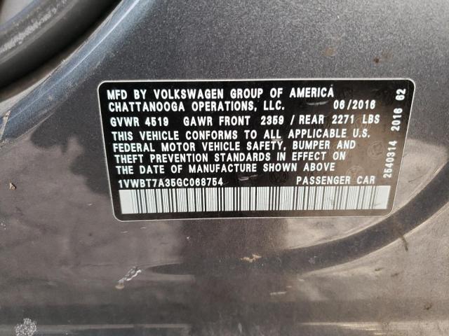 Продаж на аукціоні авто 2016 Volkswagen Passat Se, vin: 1VWBT7A35GC068754, номер лоту: 73106262