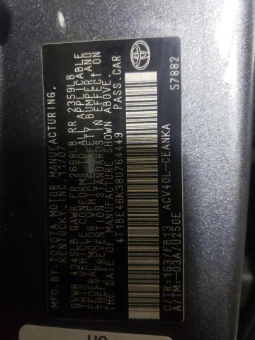 71871842 :رقم المزاد ، 4T1BE46K38U764449 vin ، 2008 Toyota Camry Ce مزاد بيع