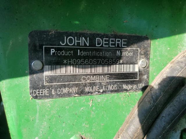 71448082 :رقم المزاد ، H09560S705859 vin ، 2010 John Deere Combine مزاد بيع