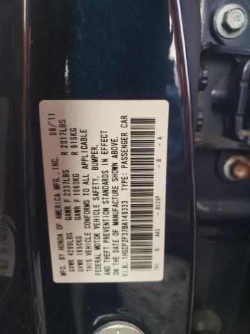 2011 Honda Accord Lx მანქანა იყიდება აუქციონზე, vin: 1HGCP2F37BA149333, აუქციონის ნომერი: 73501422