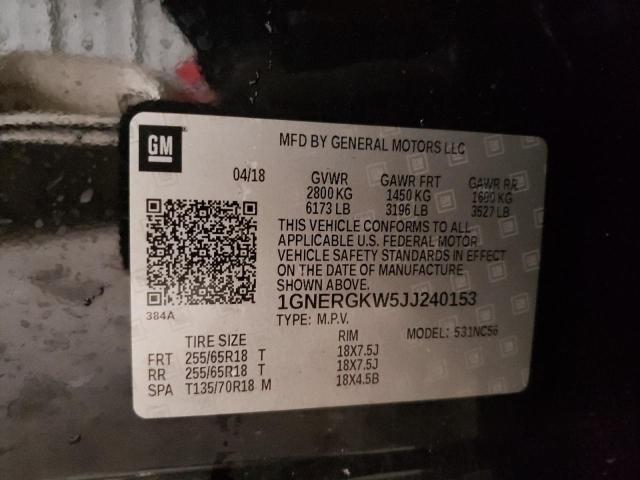 Aukcja sprzedaży 2018 Chevrolet Traverse Lt, vin: 1GNERGKW5JJ240153, numer aukcji: 72809482