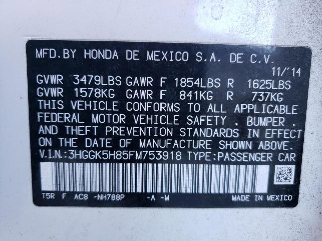 73524642 :رقم المزاد ، 3HGGK5H85FM753918 vin ، 2015 Honda Fit Ex مزاد بيع