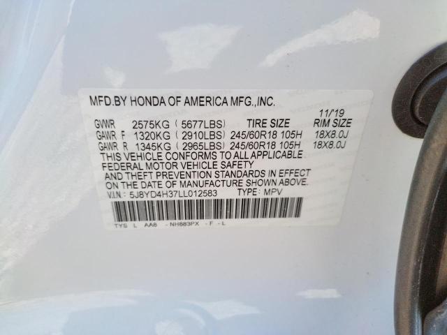 Aukcja sprzedaży 2020 Acura Mdx, vin: 5J8YD4H37LL012583, numer aukcji: 73464152
