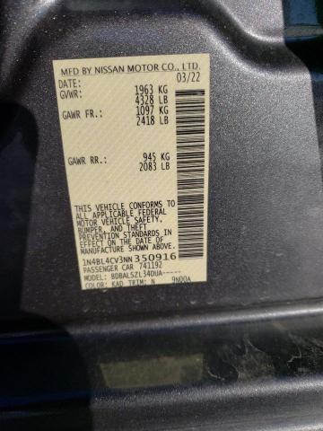 36195643 :رقم المزاد ، 1N4BL4CV3NN350916 vin ، 2022 Nissan Altima Sr مزاد بيع