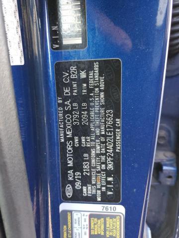 2020 Kia Forte Fe მანქანა იყიდება აუქციონზე, vin: 3KPF24AD2LE176623, აუქციონის ნომერი: 36226763