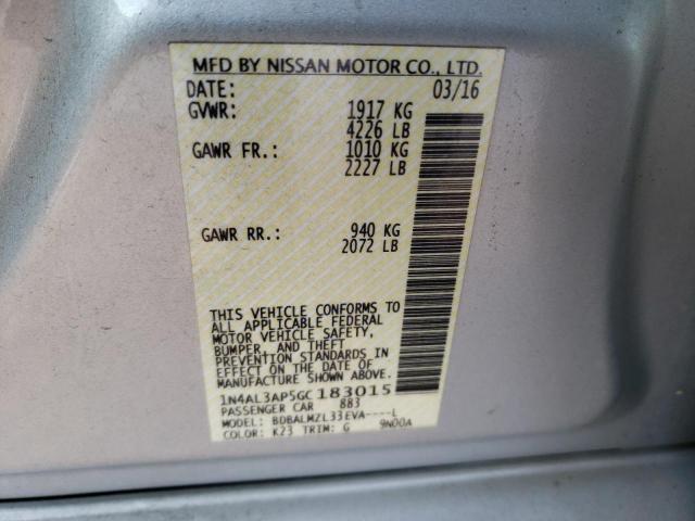 2016 Nissan Altima 2.5 მანქანა იყიდება აუქციონზე, vin: 1N4AL3AP5GC183015, აუქციონის ნომერი: 71312712