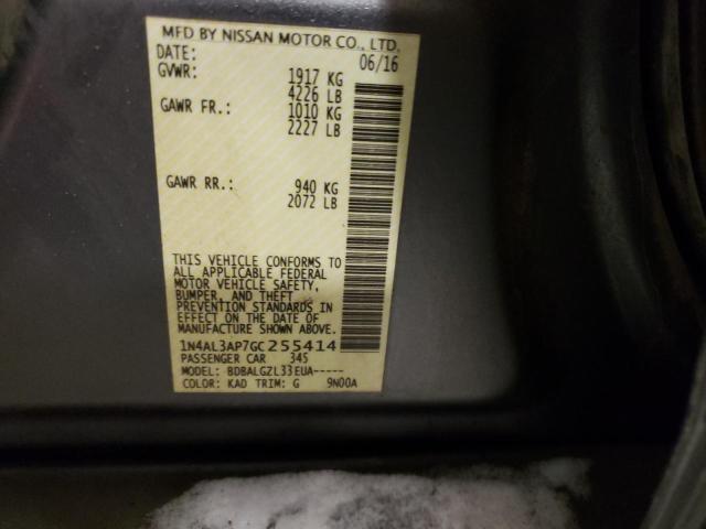 36086103 :رقم المزاد ، 1N4AL3AP7GC255414 vin ، 2016 Nissan Altima 2.5 مزاد بيع