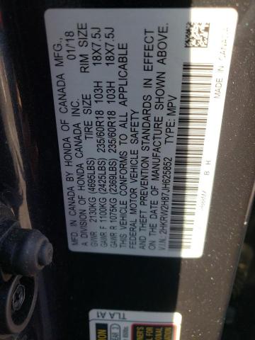 Продаж на аукціоні авто 2018 Honda Cr-v Exl, vin: 2HKRW2H87JH625852, номер лоту: 36501813