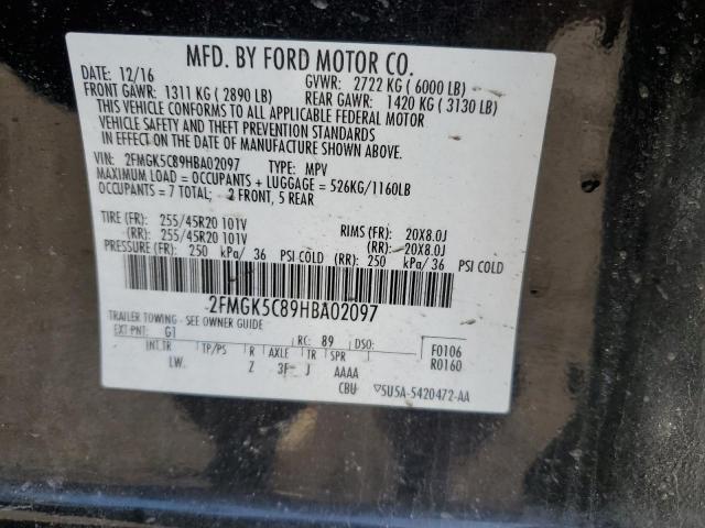 Aukcja sprzedaży 2017 Ford Flex Sel, vin: 2FMGK5C89HBA02097, numer aukcji: 36510583