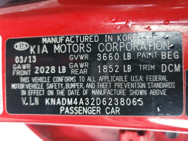 Aukcja sprzedaży 2013 Kia Rio Lx, vin: KNADM4A32D6238065, numer aukcji: 36505393