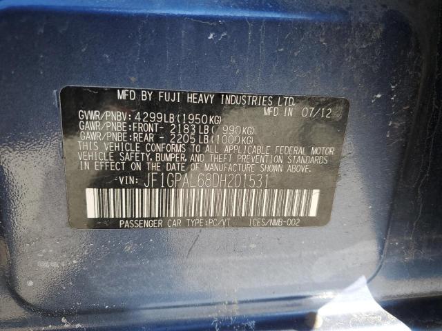 Продажа на аукционе авто 2013 Subaru Impreza Sport Premium, vin: JF1GPAL68DH201531, номер лота: 36671373