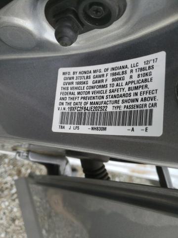 36921733 :رقم المزاد ، 19XFC2F84JE202522 vin ، 2018 Honda Civic Ex مزاد بيع
