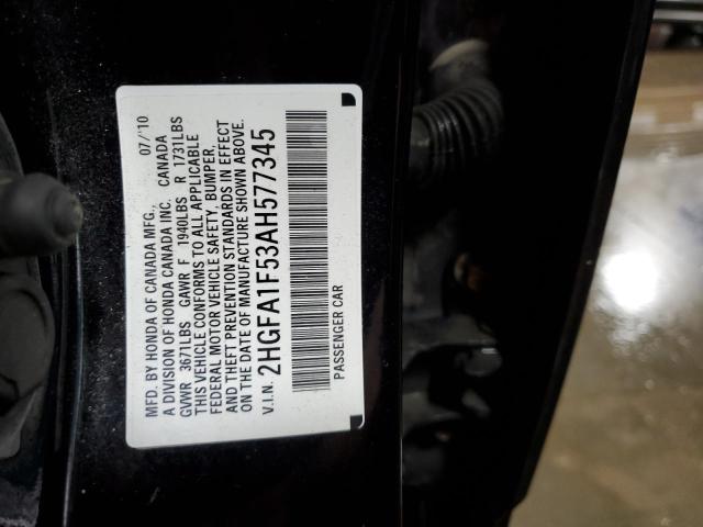 Aukcja sprzedaży 2010 Honda Civic Lx, vin: 2HGFA1F53AH577345, numer aukcji: 36450113