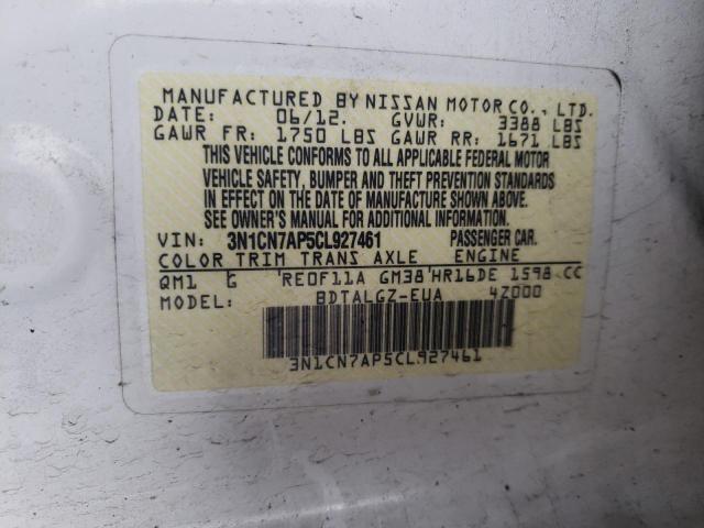 Aukcja sprzedaży 2012 Nissan Versa S, vin: 3N1CN7AP5CL927461, numer aukcji: 36358893