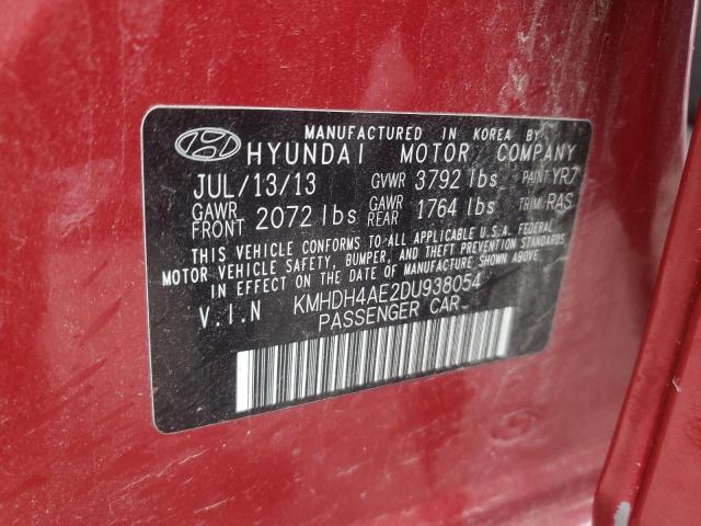 36955743 :رقم المزاد ، KMHDH4AE2DU938054 vin ، 2013 Hyundai Elantra Gls مزاد بيع