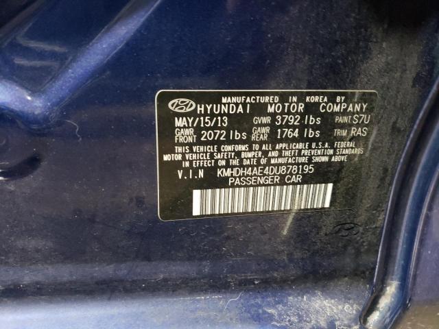 Auction sale of the 2013 Hyundai Elantra Gls, vin: KMHDH4AE4DU878195, lot number: 36253743