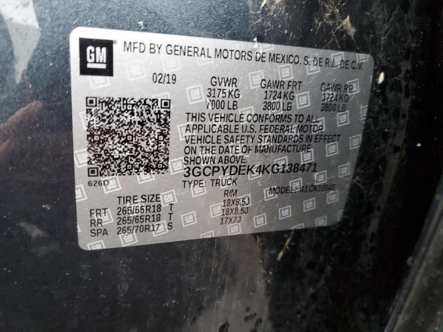 Aukcja sprzedaży 2019 Chevrolet Silverado K1500 Lt, vin: 3GCPYDEK4KG138471, numer aukcji: 36439653