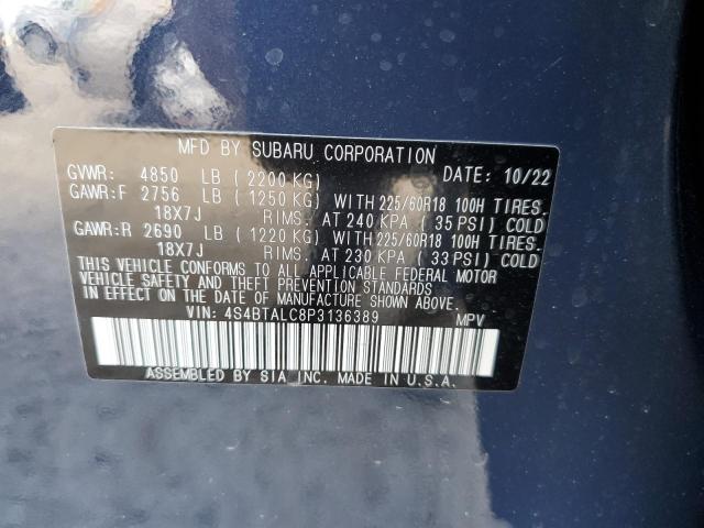 2023 Subaru Outback მანქანა იყიდება აუქციონზე, vin: 4S4BTALC8P3136389, აუქციონის ნომერი: 37037723