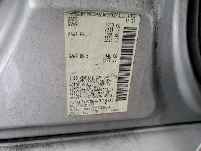 2013 Nissan Altima 2.5 მანქანა იყიდება აუქციონზე, vin: 1N4AL3AP7DN491481, აუქციონის ნომერი: 37164283