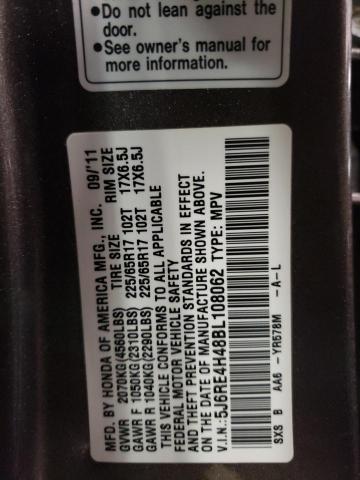 Продажа на аукционе авто 2011 Honda Cr-v Se, vin: 5J6RE4H48BL108062, номер лота: 37039613