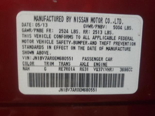 Auction sale of the 2014 Infiniti Q50 Base, vin: JN1BV7AR0EM680551, lot number: 36312803