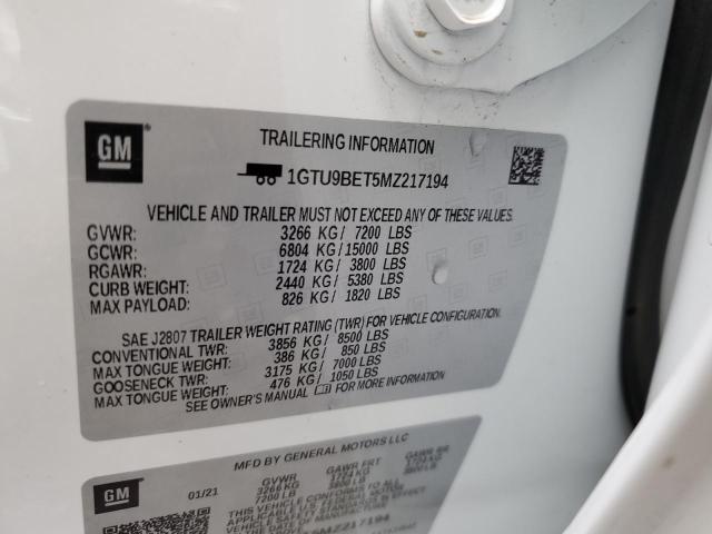 Продаж на аукціоні авто 2021 Gmc Sierra K1500 Sle, vin: 1GTU9BET5MZ217194, номер лоту: 37493543