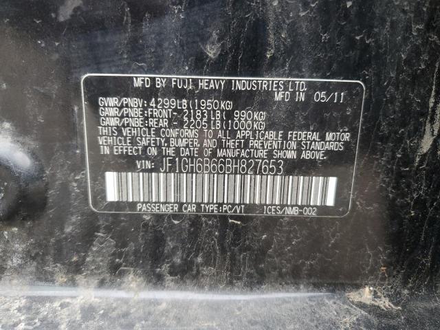 37603303 :رقم المزاد ، JF1GH6B66BH827653 vin ، 2011 Subaru Impreza 2.5i Premium مزاد بيع