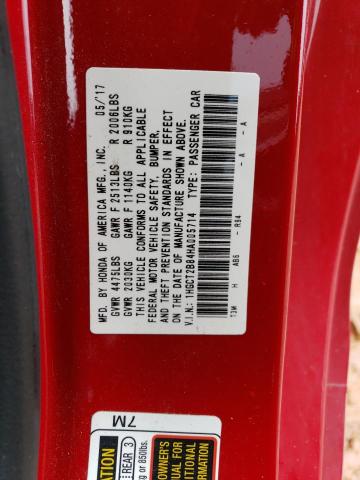 37489083 :رقم المزاد ، 1HGCT2B84HA005714 vin ، 2017 Honda Accord Exl مزاد بيع