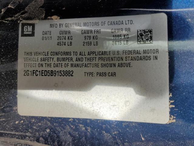 73075362 :رقم المزاد ، 2G1FC1ED5B9153882 vin ، 2011 Chevrolet Camaro Lt مزاد بيع