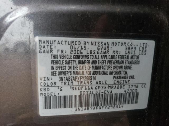 Продаж на аукціоні авто 2015 Nissan Sentra S, vin: 3N1AB7APXFY298514, номер лоту: 37289293
