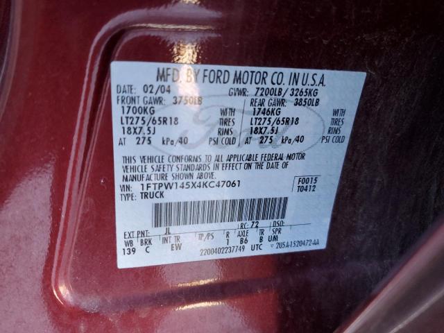 Продажа на аукционе авто 2004 Ford F150 Supercrew, vin: 1FTPW145X4KC47061, номер лота: 38144333