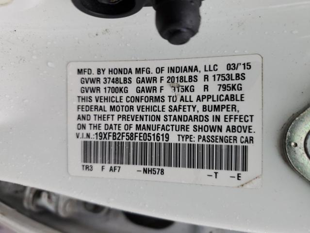 Aukcja sprzedaży 2015 Honda Civic Lx, vin: 19XFB2F58FE051619, numer aukcji: 37908733