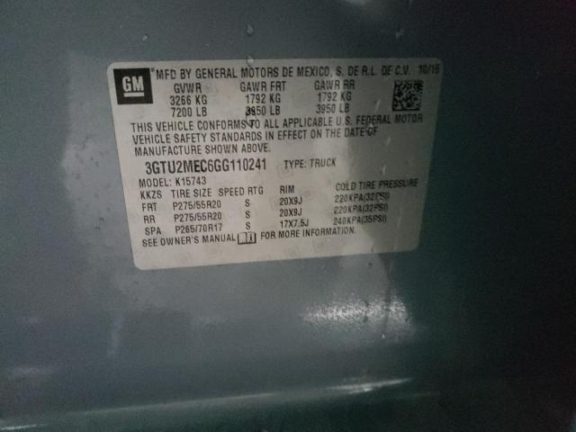 Продажа на аукционе авто 2016 Gmc Sierra K1500 Sle, vin: 3GTU2MEC6GG110241, номер лота: 37049663