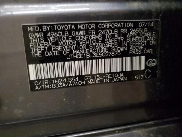 37590653 :رقم المزاد ، JTHCE1BL3E5027875 vin ، 2014 Lexus Gs 350 مزاد بيع