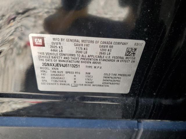 Aukcja sprzedaży 2018 Chevrolet Equinox Lt, vin: 2GNAXJEV4J6113251, numer aukcji: 38078583