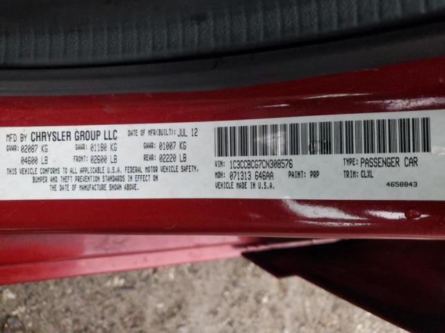 Aukcja sprzedaży 2012 Chrysler 200 Limited, vin: 1C3CCBCG7CN308576, numer aukcji: 38057783