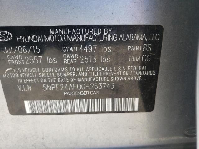 38384423 :رقم المزاد ، 5NPE24AF0GH263743 vin ، 2016 Hyundai Sonata Se مزاد بيع