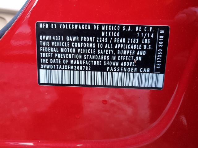 Aukcja sprzedaży 2015 Volkswagen Jetta Se, vin: 3VWD17AJXFM268782, numer aukcji: 38103573