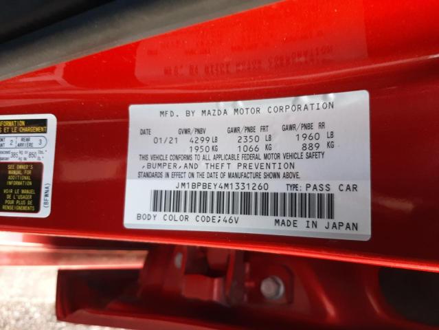 2021 Mazda 3 Premium Plus მანქანა იყიდება აუქციონზე, vin: JM1BPBEY4M1331260, აუქციონის ნომერი: 37841743