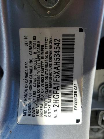 2010 Honda Civic Lx მანქანა იყიდება აუქციონზე, vin: 2HGFA1F5XAH534542, აუქციონის ნომერი: 38374883