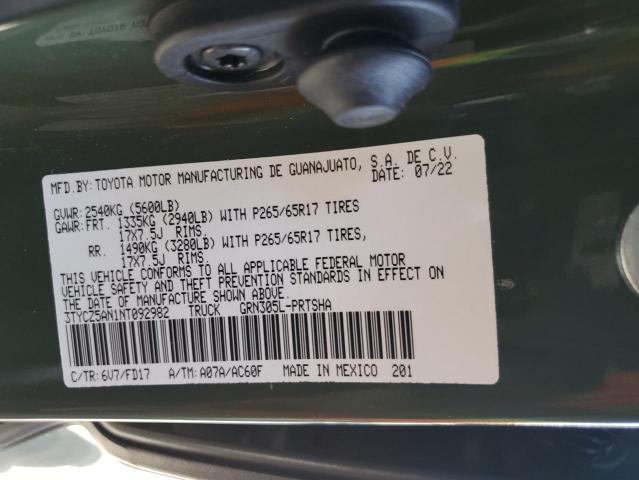 38850763 :رقم المزاد ، 3TYCZ5AN1NT092982 vin ، 2022 Toyota Tacoma Double Cab مزاد بيع