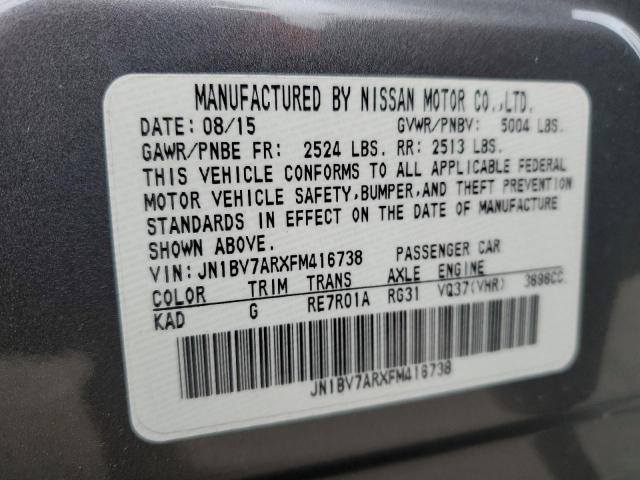 Aukcja sprzedaży 2015 Infiniti Q50 Base, vin: JN1BV7ARXFM416738, numer aukcji: 38354473