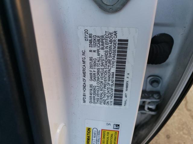 Продаж на аукціоні авто 2020 Honda Accord Hybrid, vin: 1HGCV3F15LA014444, номер лоту: 38250953