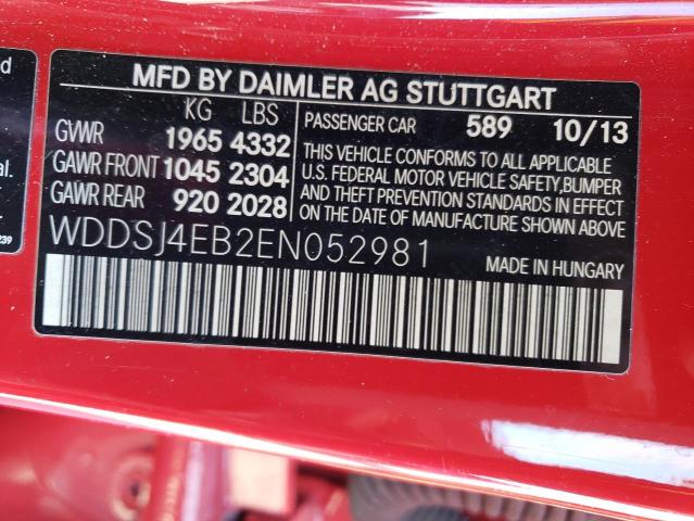 Продажа на аукционе авто 2014 Mercedes-benz Cla 250, vin: WDDSJ4EB2EN052981, номер лота: 38368393