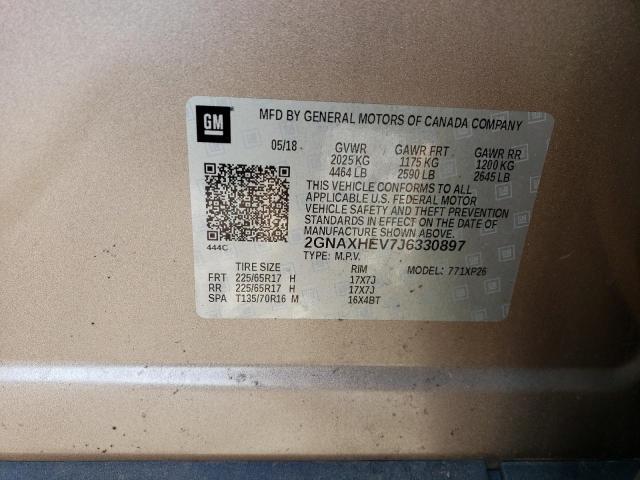 38769693 :رقم المزاد ، 2GNAXHEV7J6330897 vin ، 2018 Chevrolet Equinox Ls مزاد بيع