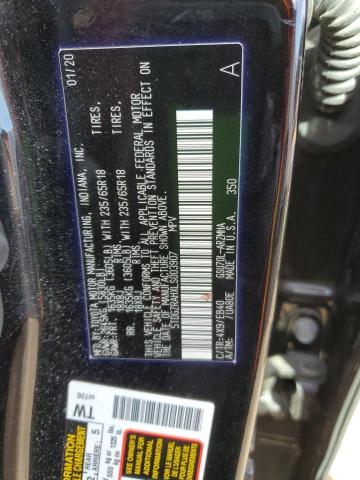 2020 Toyota Highlander Xle მანქანა იყიდება აუქციონზე, vin: 5TDGZRAHXLS003907, აუქციონის ნომერი: 38762053