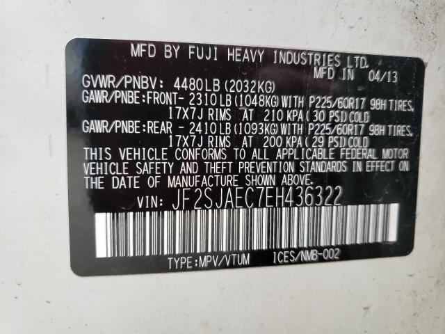Продаж на аукціоні авто 2014 Subaru Forester 2.5i Premium, vin: JF2SJAEC7EH436322, номер лоту: 39001473